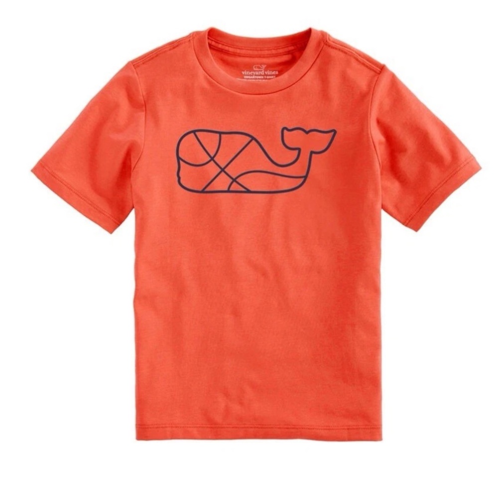 Vineyard Vines Kids Orange Whale Tee